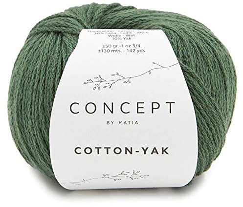Katia Concept Cotton Yak Farbe 125 grün, Wolle mit Yakwolle und Baumwolle zum Stricken und Häkeln