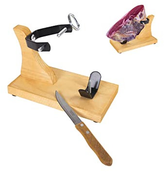 Ham Board Holder Mini for Serrano and Ibérico Ham Centers + Gift Knife - Mini Ham Holder + Knife - Ham Cutting Board