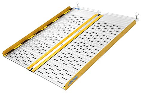 LIEKUMM Rampas para Silla de Ruedas Plegable 91 cm, Capacidad de Carga 300 kg, Rampa Silla de Ruedas de Aluminio para Escaleras y Escalones, Rampa para Silla de Ruedas de Uso Doméstico