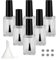 Agidea 6PCS Empty Nail Polish Bottles with Funnel, Empty Fingernail Polish Bottles Glass Rectangle with Brush & Mixing Balls Black (15ML)