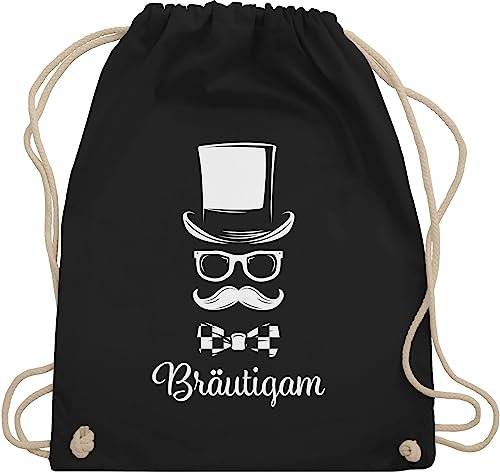 Turnbeutel Rucksack - JGA Junggesellenabschied Männer - Bräutigam Gentleman Schreibschrift - Unisize - Schwarz - polter rucksäcke jungesellenabschied beutelrucksäcke outfit jungesselnabschied