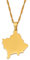 YUANYIRAN Serbien Kosovo Karte Anhänger Halsketten Hip Hop Klassisches Persönlichkeit Design Für Unisex Schmuck Serbien Kosovo Karten Ethnische Halskette Süße Charming Glückliche Geschenke, Gold