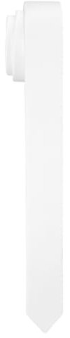 Pensee Herren-Krawatten einfarbig, einfarbig, 4 cm, schmale Krawatte, schmale Krawatten für Herren, Weiß, Small