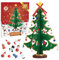 LEMESO Calendario Avvento 2025 Albero di Natale da Tavolo Albero di Natale in Legno Idee Regalo Addobbi Natalizi Calendario dell'Avvento con Miniature Regali Bambini