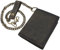 Echt Büffel-Vollleder Hochformat Bikerbörse / Geldbörse / Geldbeutel / Portemonnaie / Geldtasche mit Metallkette mit Totenkopf-Motiv oder ohne Motiv mit RFID & NFC Schutz (Ohne Motiv / Vintage-Grau)