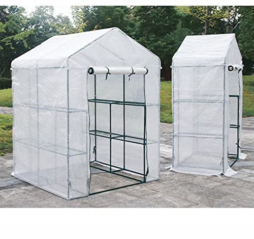 EBOEL Walk-in Serre de Jardin, PE Serre à Tomates Plastique, Plantes Mini Serre Kit avec Porte Enroulable, Anti-UV, pour Extérieur Cultivez des Légumes et des Fleurs,Greenhouse Etanche