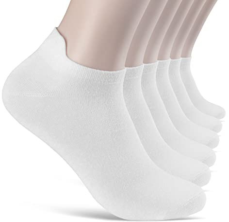 6 Paar Sneaker Socken Damen Herren mit Fersenlasche Anti-Blasen Schutz Rutschfest Atmungsaktiv 13600 WP (Weiß 39-42)