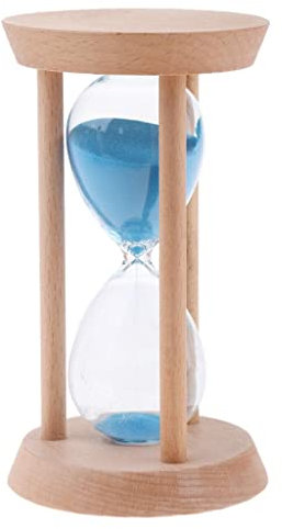 perfk Sortierte Sanduhr 15min/20min/30min Holzuhr Glas Pub Hotel Bar Decor Ornament, Blau, 30 Minuten