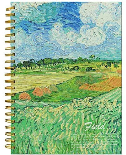 Van Gogh Aesthetic Art Mixed Media Skizzenbuch, säurefrei, dickes Papier, 160 g/m², 1 Packung A4, blanko, Spiralbindung, Premium-Skizzenblock für Kinder, Studenten und Erwachsene