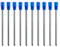 10 x austauschbare Kugelschreiberminen, 0,7 mm blaue Tinte, Rundspitze, glattes Schreiben, Kugelschreiber-Ersatzminen für Schule und Bürobedarf