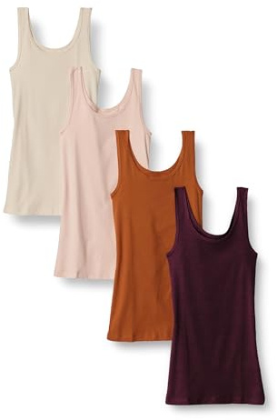 Amazon Essentials Damen Tanktop schlanke Passform, 4er-Pack
