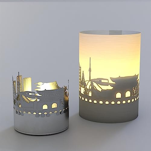 13gramm Seoul Skyline Tube T-Light Schattenspiel – Magische Souvenir-Kerze mit Projektor für Heimdekoration