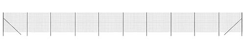 Tidyard Maschendrahtzaun Maschendraht Gartenzaun Zaunset Anthrazit 1,6x25 m Verzinkter Stahl