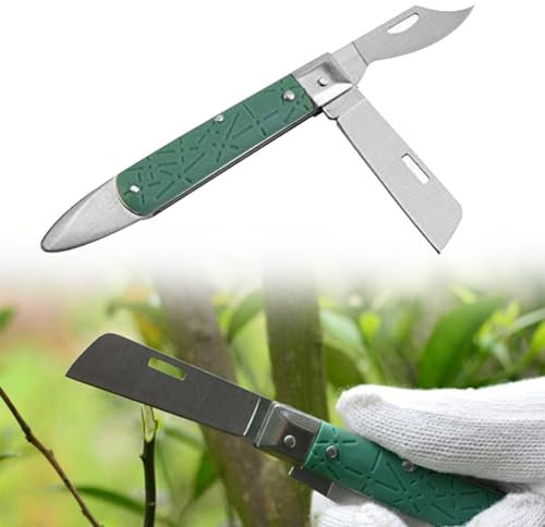 TUKNN Coltello da Innesto Pieghevole, Coltello per Innesti Piante, Coltello Innesto Multifunzine, Coltello Pieghevole per Innesto, Coltello da Innesto, per Giardinaggio Giardinieri