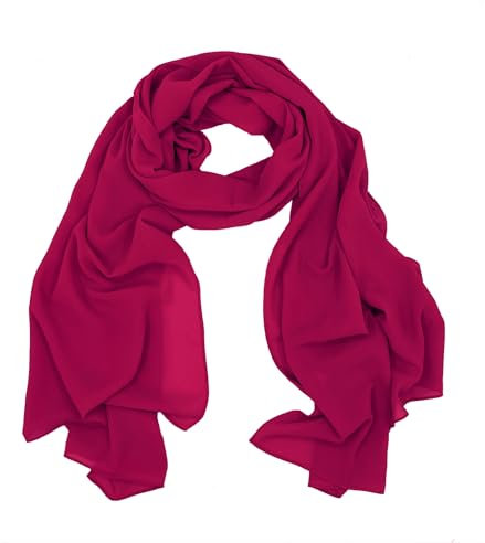 lifwimner Chiffon Schal Damen, Sommer Festliche Schal für Abendkleid, Stola Hijab 175x70 cm Leichte Schals und Tücher Chiffontücher für Braut Sommer Hochzeits (Dunkelrot, 175x70 cm)