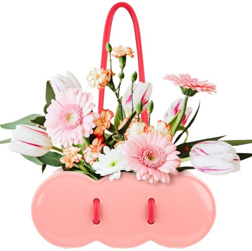 Taschenvase für Blumen, Keramik-Taschen-Vase, 22,9 x 9,4 cm, coole und niedliche Vase für Tafelaufsätze, Blumenarrangement, Heimdekoration, Unterlage, Veranstaltungen, Büro, Hochzeit – Handtasche,