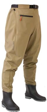 VducK Trampolieri da pesca a mosca con stivali, stivali da pioggia per trampolieri alti fino alla vita per uomo e donna, trampolieri durevoli e impermeabili