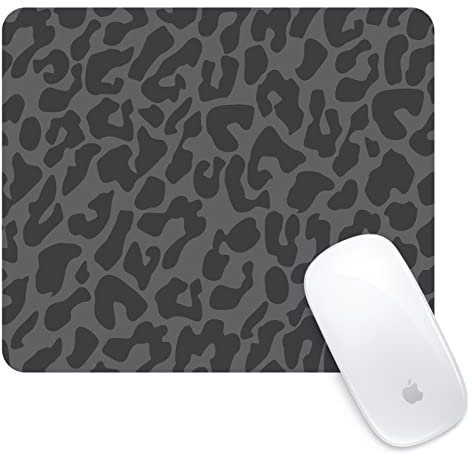 Ksriylm Square Funny Cute Mouse Pad,Office Home Personalized Mouse Mat Design,Waterproof Mousepad, Non-Slip Rubber Base Computer Mouse Pads for Wireless Mouse,Lovely Black leopard
