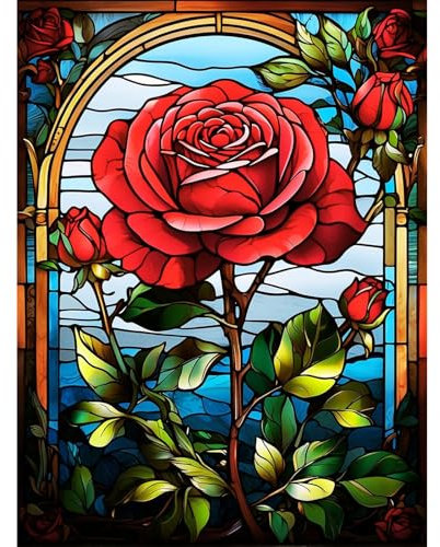 Diamond Painting Blumen-5D Diamond Painting Erwachsene Rose,Blume Diamond Painting Bilder für Home Wand Dekor(Blume,30x40cm)