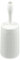Addis Faux Hessian Round Plastic Toilet Brush Set with Internal Detergent Injection System, Clean White, One Size