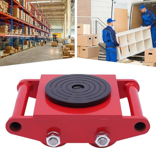 MEELRYD Industrial Machine Skates 6T, 13200LBS Machinery Roller Mover Cargo Trolley mit 360° Rotation Cap Schlittschuhe Laden Transport von schweren Maschinen und Haushaltsgeräten (Rot)