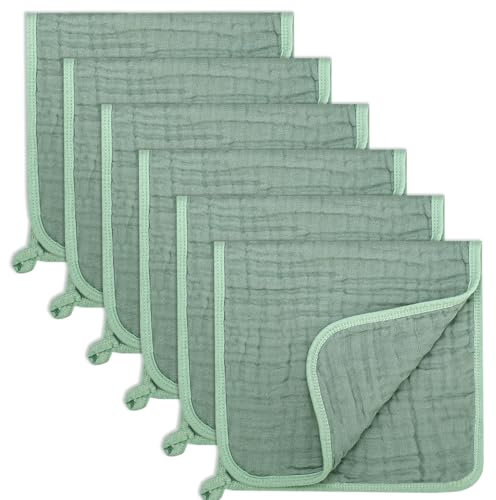 Kaisibum 6 Stück Mullwindeln Spucktücher 50x25 cm Baby Musselin Waschlappen Baumwolle Spucktücher Baby Mulltücher Für Jungen Mädchen