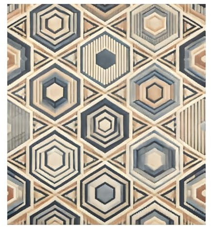 Imán hexagonal retro beige para lavavajillas, 23 x 26 pulgadas, adhesivo para lavavajillas