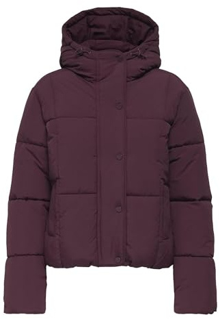 JDY Damen kurze Steppjacke JDYWonder Puffer Winterjacke mit Kapuze