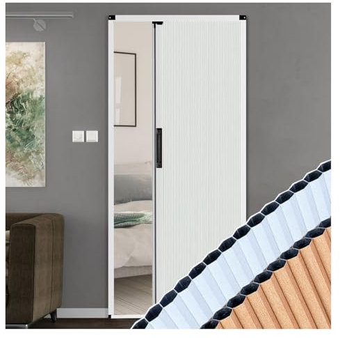 Schiebetür Falttür Falttüren Innentüren Ziehharmonika-Türen Innen, Extra Breit, Hoch 200 Cm 205 Cm, Weiße Falttür Für Badezimmer Als Raumteiler/Flur/Wohnmobil, Magnetische Plisseetür Mit Niedriger Sch