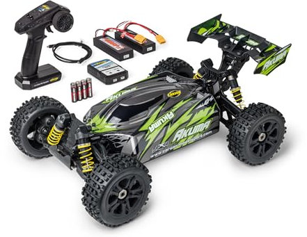 Carson 500409082 1:8 Akuma Buggy 4WD 100% RTR grün - ferngesteuertes Auto, Offroad, hochwertig, RC Fahrzeug, RC Auto 70 km/h, Ferngesteuerter Buggy, Brushless Motor