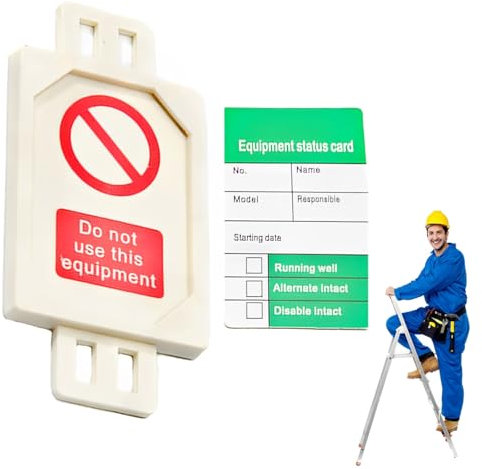 20 Sets of Ladder Inspection Tag Waterproof Ladder Inspection Tags Including Tags and Cards with Clear Information Suitable for All Ladder Types to Protect Ladder Safety