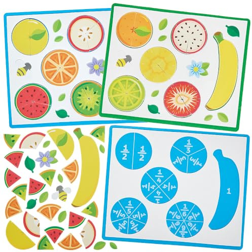 Baker Ross FN450 Fruit Segment Fraction Sets - Pack of 2, STEM, Science, Maths and Learning Aids for Kids and Schools