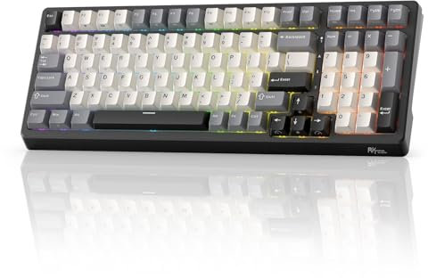 RK ROYAL KLUDGE F99 Wireless Mechanical Keyboard with Number Pad, Tri-Mode Hot Swappable 95%100 Keys Gaming Keyboard BT/2.4G/USB-C, Pro Software, 5000mAh Battery, Customed Tactile Beige Switches