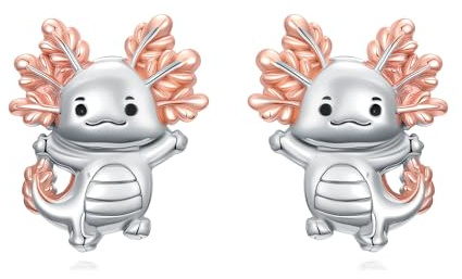 Flpruy Axolotl Ohrstecker 925 Sterling Silber Niedliche Axolotl Ohrringe Tier Ohrstecker Hypoallergen Axolotl Schmuck Geschenke für Damen