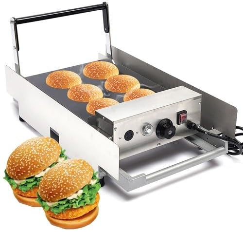 2000W Hamburger Maschine 201 Edelstahl Heizplatte Panini-Presse für Hamburger 50-300 ℃ Temperaturbereich für den gewerblichen Heimgebrauch