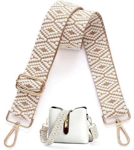 BUKYCAT Verstellbarer Taschengurte Breit, 3.8cm Schultergurt für Tasche, Verstellbarer Schultergurt mit Karabiner Gold, 75-145 cm Tragegurt Tasche für Damen Schulterriemen, Handtasche