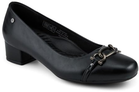 Pavers Block Heeled Chain Embellished Pumps - Black Size 6