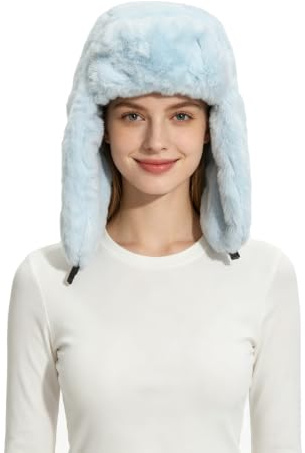 Lina & Lily Winter Trappermütze mit Ohrenklappen aus Kunstfell für Damen Herren