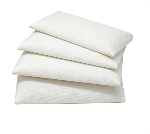 CAIEJSAEN 4 Stück 40x20cm Wandpolster Selbstklebend Wandkissen mit Befestigung Wandpolster Kopfteil Polsterplatte Selbstklebend Für Bettkopfteil Kinderzimmer Schlafzimmer Weiche Füllung (Weiß)
