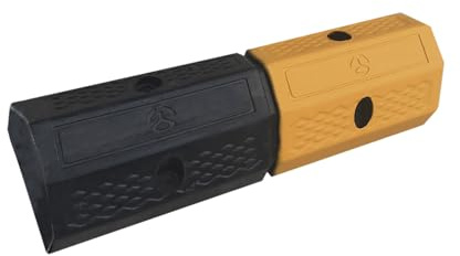 Tope de Goma para Parking, 50×16×10 cm, Señalizador y Delimitador de Estacionamiento, Barrera Limitadora de Rueda para Coches de Gran Resistencia y Flexibilidad, Amarillo y Negro