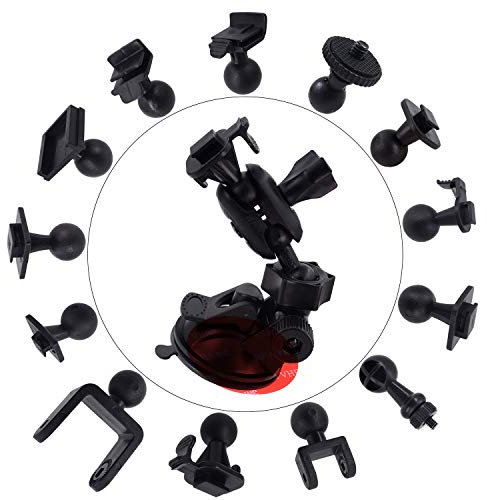 iSaddle Dash Cam Suction Mount - Windshield & Dashboard Suction Cup Mount Holder/w Various Joints for Yi/Rexing/Falcon/Old Shark/VANTRUE/KDLINKS/WheelWitness/...(99% On-Dash Cameras Suitable)