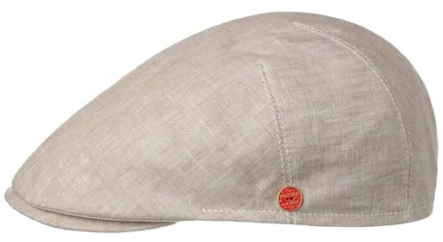 Mayser Sidney Leinen Schirmmütze Flatcap UV-Schutz 30 Handmade Made in EU Herren Sommer beige 60 cm