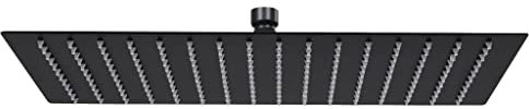 vidaXL Regenbrause Anti-Kalk-Düsen Brausekopf Duschkopf Kopfbrause Regendusche Duschbrause Wand Decke Edelstahl 40x30cm Rechteckig Schwarz