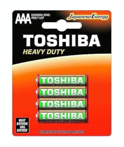 Toshiba R03KG BP-4TGTE SS Heavy Duty AAA Carbonio Zinco Batterie, 1,5 V, 4 Pezzi