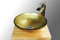 BELOFAY Flash Gold Stylish Bathroom Counter Top Wash Basin Sink, Round Glass Bowl Cloakroom Basin for Vanity Cabinet, Toilets and Bathrooms, Taps & Wastes are not Included (42x14x42cm) (WxHxL)