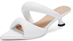 JW PEI Sara Sandali Mule con Tacco da Donna - Bianco