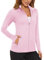 MAGCOMSEN Ladies Sports Running Tops Shirts Long Sleeve UPF 50+ Quick Dry Breathable Fishing Hiking Full Zip Jacket Light Pink