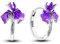 NARMO 925 Orecchini in Argento Sterling Hoop per le Donne Orecchini Viola Iris Fiore