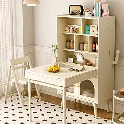 CEEBUS Wandklapptisch Ausziehbarer Wandschreibtisch, Küchentisch mit großem Stauraum, multifunktionaler Arbeitstisch, für Esszimmer, Wohnzimmer, Lounge