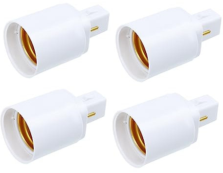 Gadpiparty Ständer 4 Stück g24d Konversionslampenkopf E27 Birnensockelkonverter Austausch Lampenfassung Adapter für Glühbirnenstecker Adapter g24 auf e27 Die Glühbirne Produkt Weiß